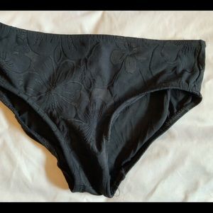 Black floral bikini bottoms